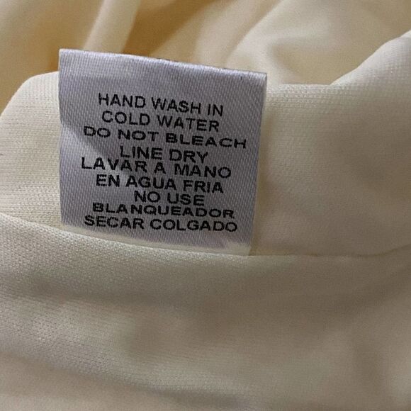 𝅺entro Dress‎ Boho Cream Ivory Crotched Knit Beachy Long Sleeve Size M - Picture 7 of 10